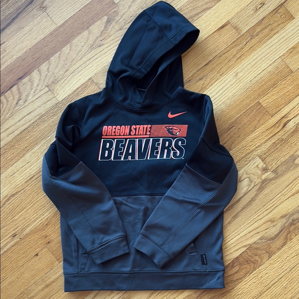 Nike Black and Gray Oregon State Hoodie